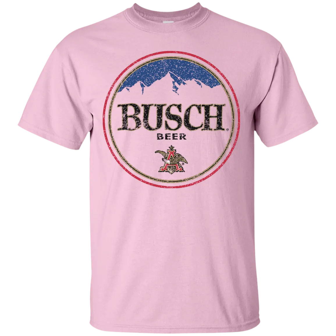 Busch Beer T-Shirt Custom Designed Color Round Worn Label Pattern