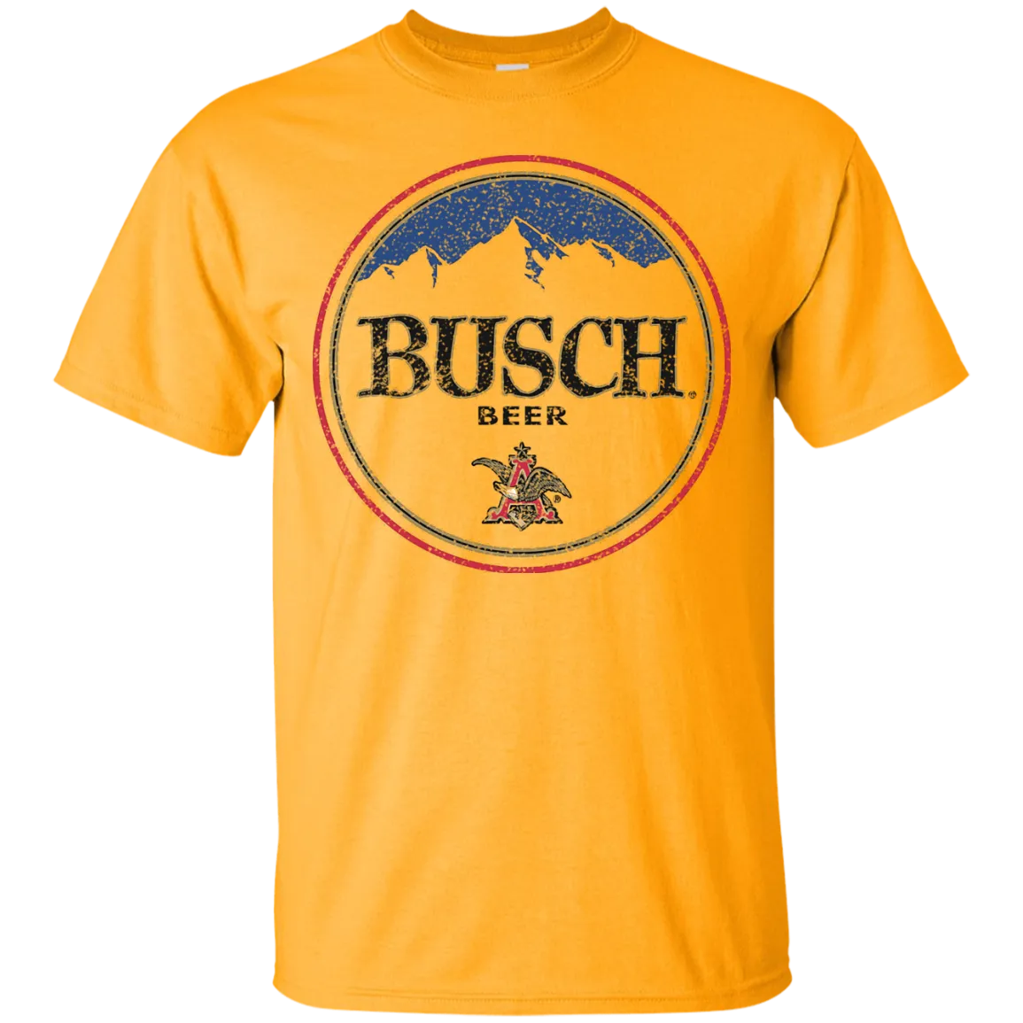 Busch Beer T-Shirt Custom Designed Color Round Worn Label Pattern