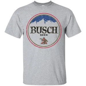 Busch Beer T-Shirt Custom Designed Color Round Worn Label Pattern