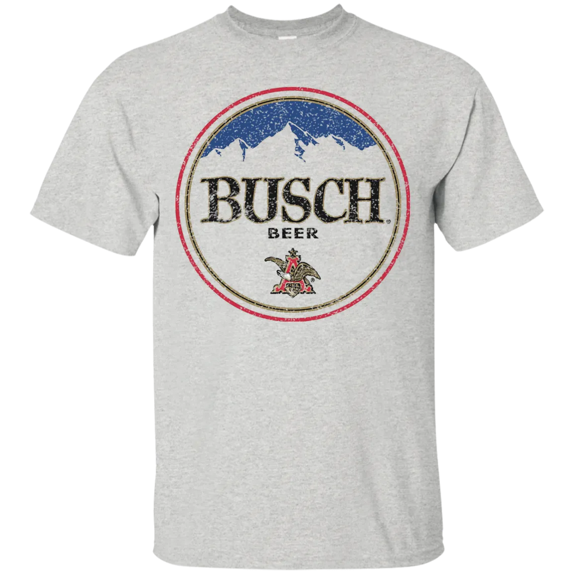 Busch Beer T-Shirt Custom Designed Color Round Worn Label Pattern