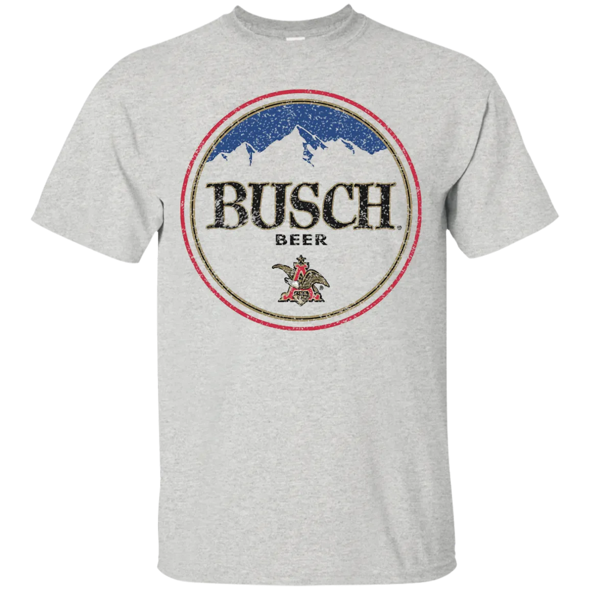 Busch Beer T-Shirt Custom Designed Color Round Worn Label Pattern