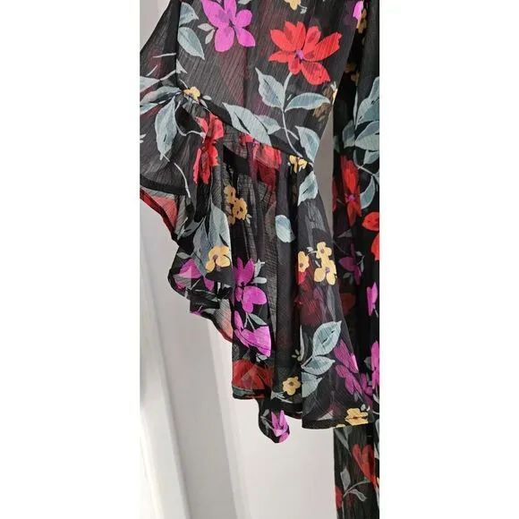 Calvin Klein‎ Women's Floral Ruffle Bell Sleeve Shift Dress Size:8 NWT