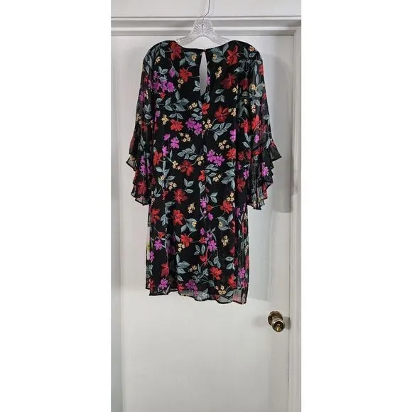 Calvin Klein‎ Women's Floral Ruffle Bell Sleeve Shift Dress Size:8 NWT