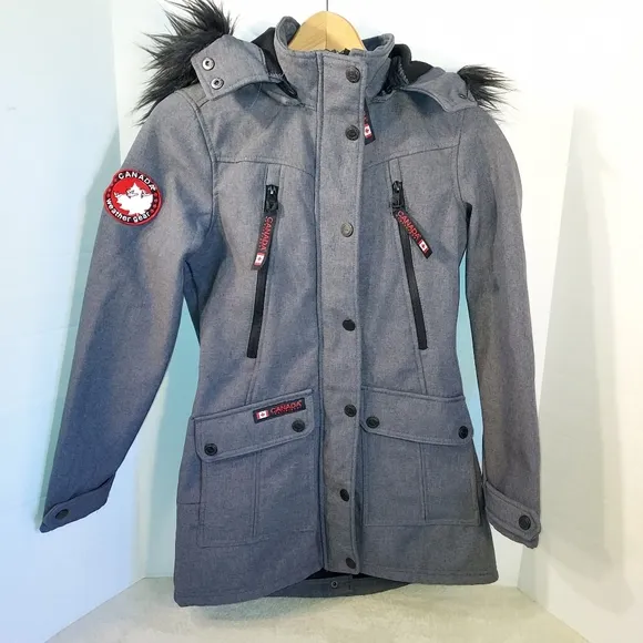 Canada Weather Gear Gray Lightweight Hooded Jacket size S