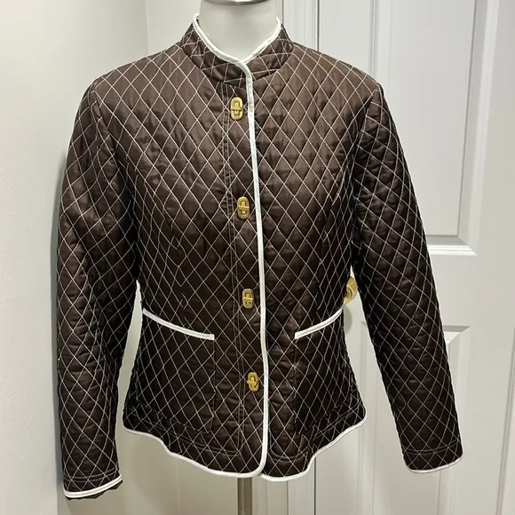 Carole Little Brown Blazer/ Size Medium. Lightweight. Silk.