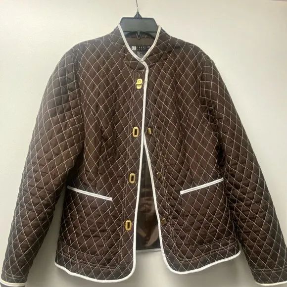 Carole Little Brown Blazer/ Size Medium. Lightweight. Silk.