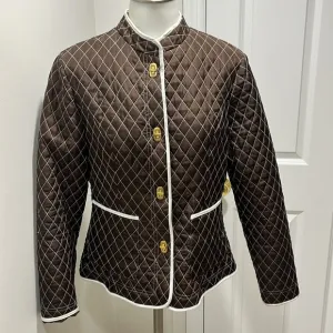 Carole Little Brown Blazer/ Size Medium. Lightweight. Silk.