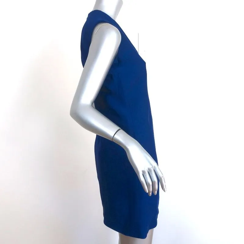 Celine Mini Dress Cobalt Silk Crepe Size 36 Sleeveless Shift