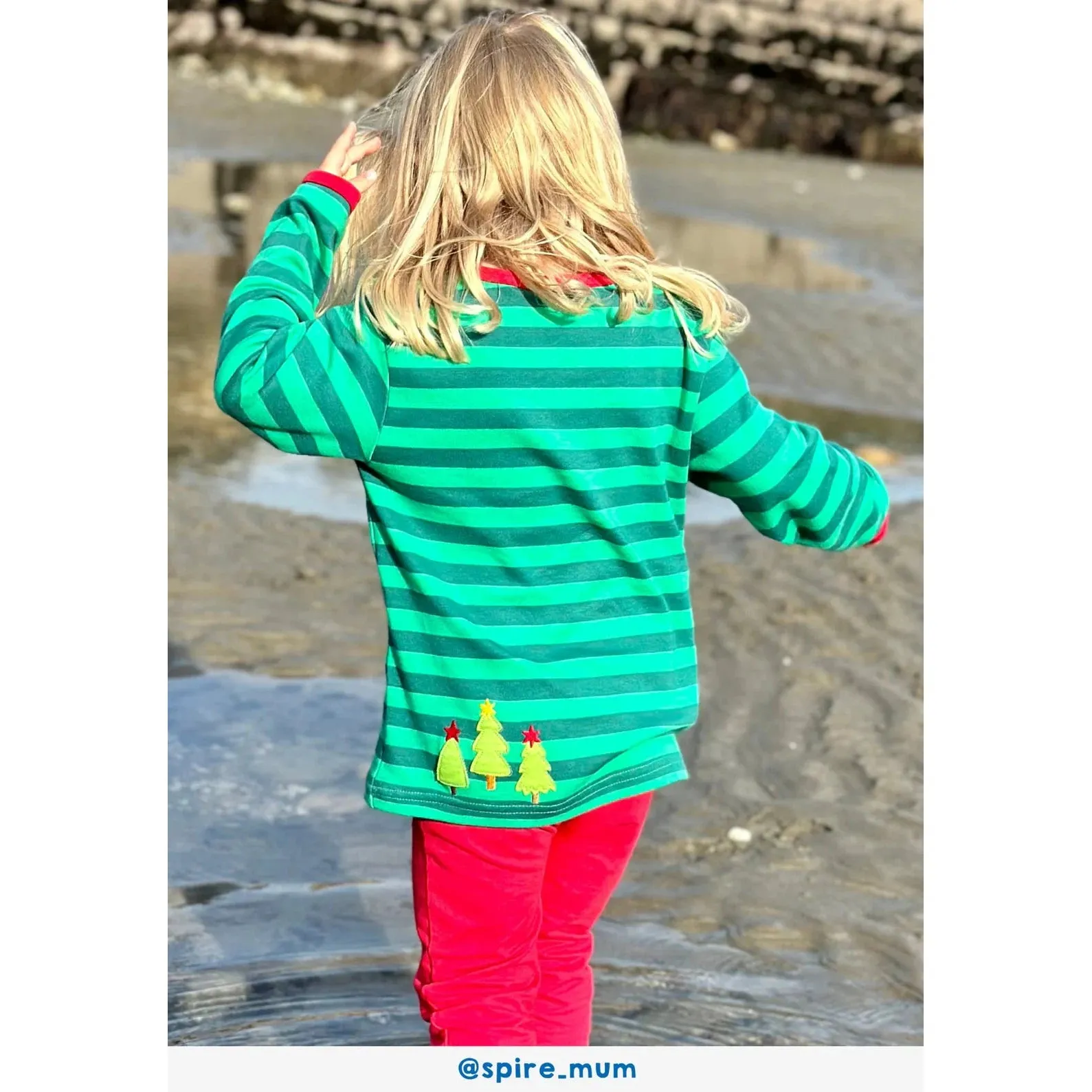 Christmas Bear Applique Long Sleeve Shirt