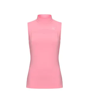 CHUCUCHU  Front Mesh Half Neck Top - Pink