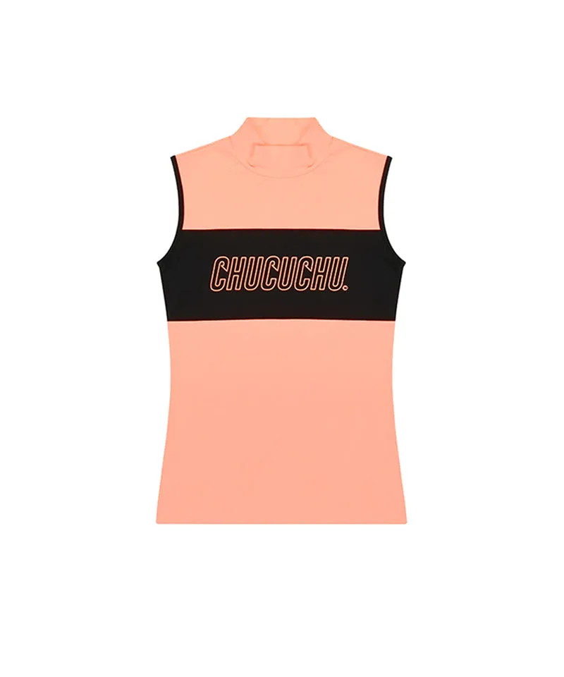 CHUCUCHU Logo Half Neck Sleeveless - Peach