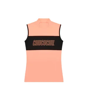 CHUCUCHU Logo Half Neck Sleeveless - Peach