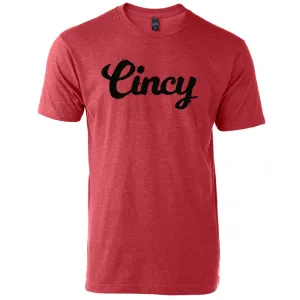 Cincy Script tee - red/black