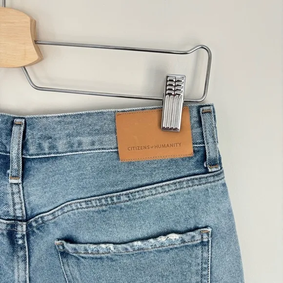 Citizens of Humanity Camilla High Rise Distressed Denim Jean Shorts 27