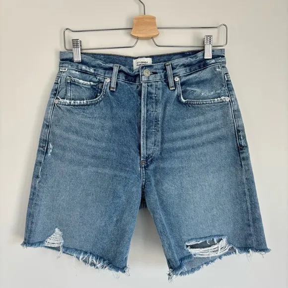 Citizens of Humanity Camilla High Rise Distressed Denim Jean Shorts 27