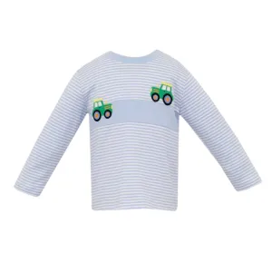 Claire & Charlie Tractors T-Shirt - Blue