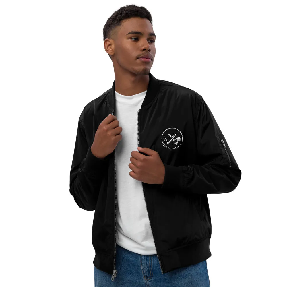 Clubs and Sticks Embroidered Bomber Jacket