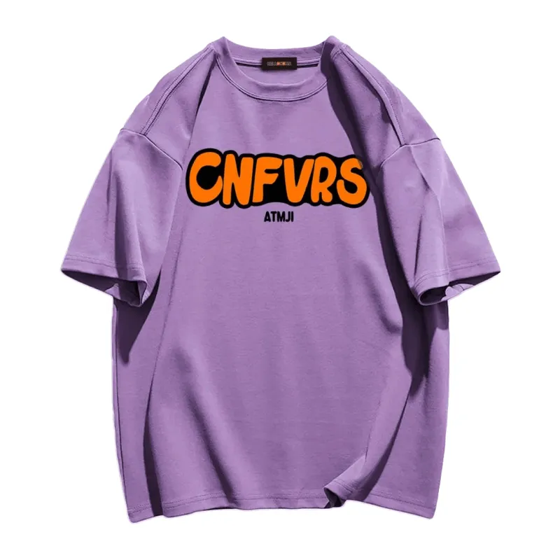 CNFVRS Letter Print Cotton T-shirt