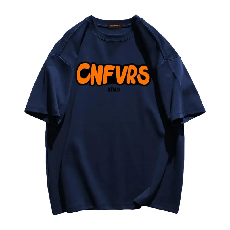 CNFVRS Letter Print Cotton T-shirt