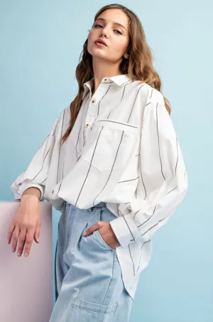 Coco Black and White Striped Shirt