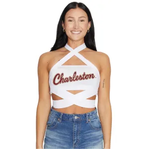 College of Charleston White Multi Way Bandeau Top
