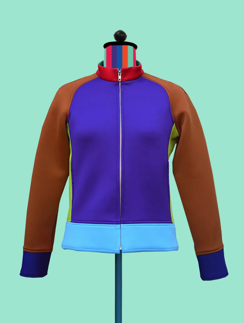 Colorblock Neoprene Bomber Jacket