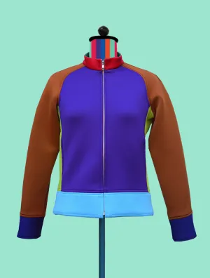 Colorblock Neoprene Bomber Jacket