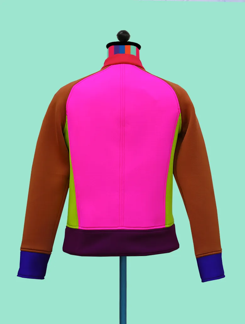 Colorblock Neoprene Bomber Jacket