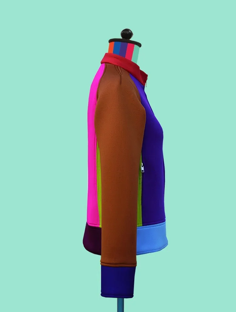 Colorblock Neoprene Bomber Jacket