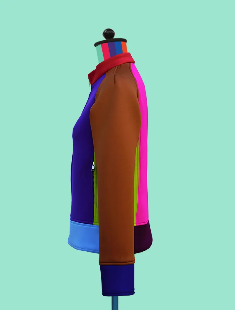 Colorblock Neoprene Bomber Jacket