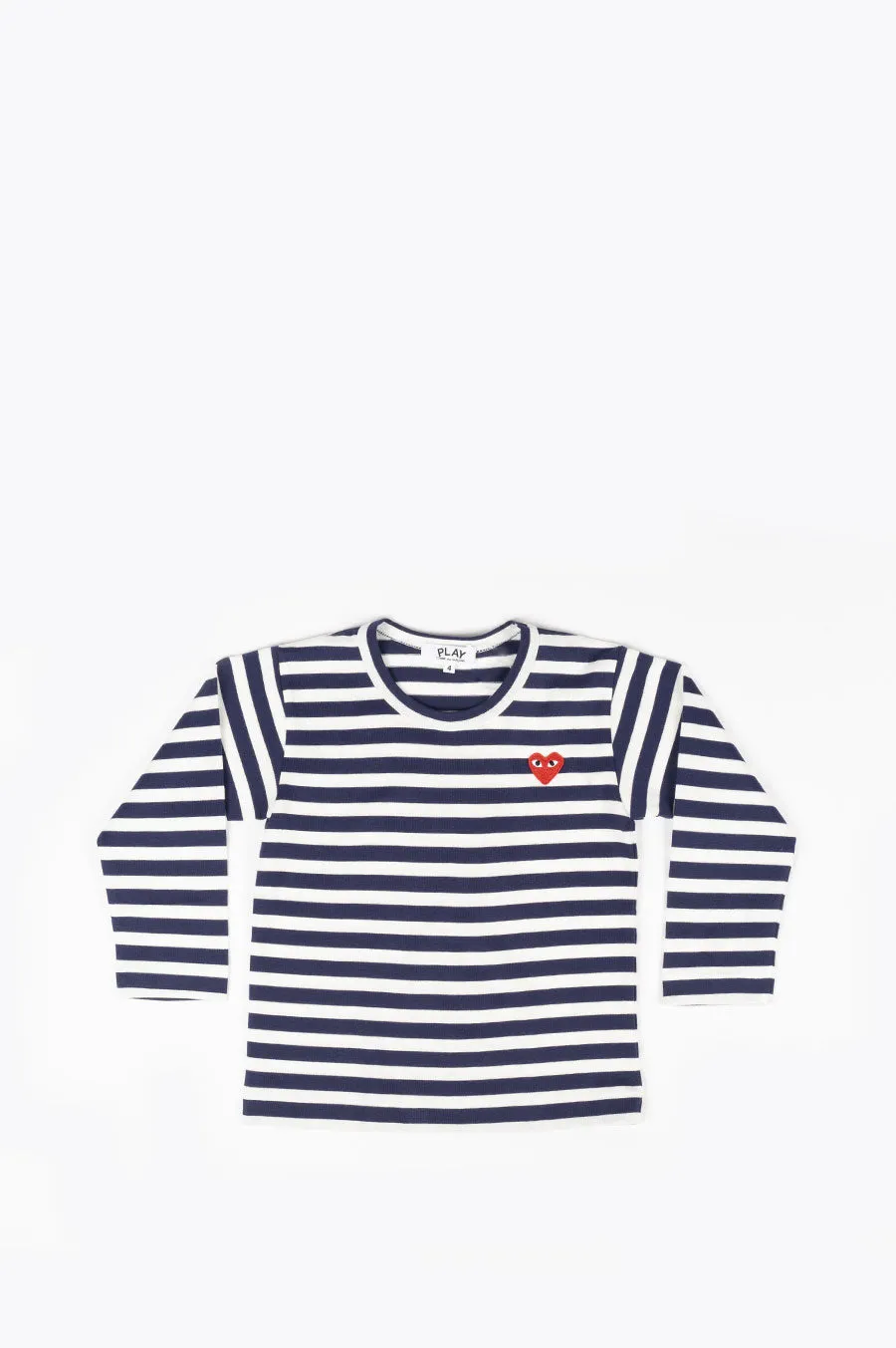 COMME DES GARCONS PLAY KIDS LS STRIPED TSHIRT NAVY