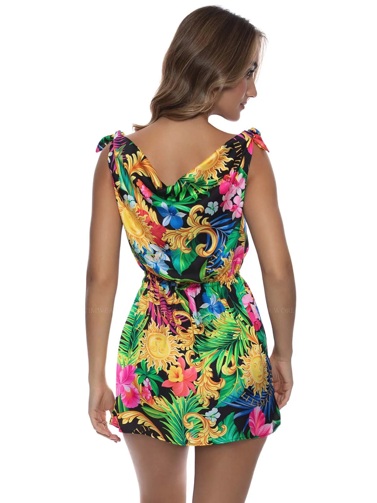 Cowl Neck Short Dress