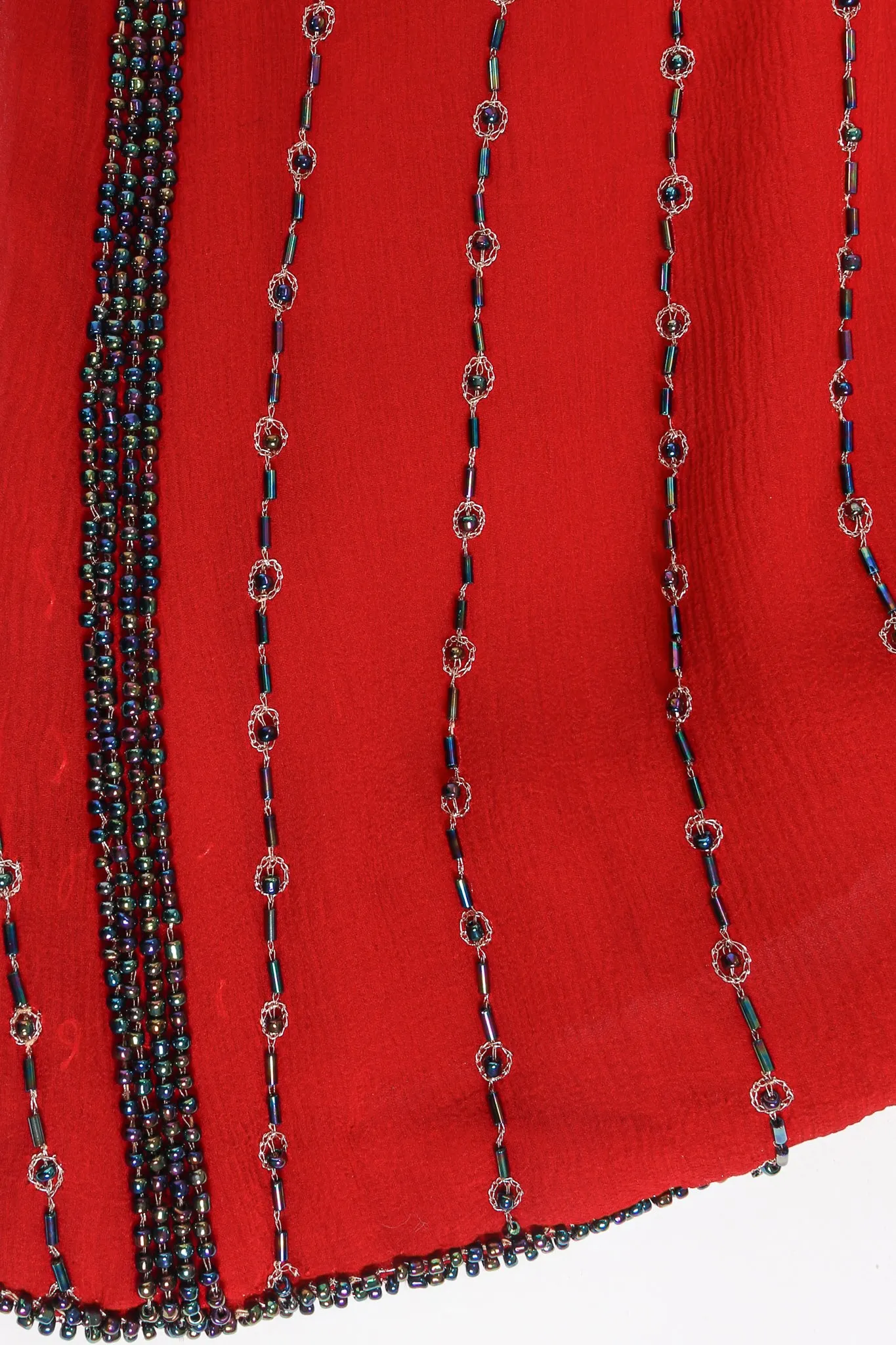 Crimson Bead Striped Shift Dress