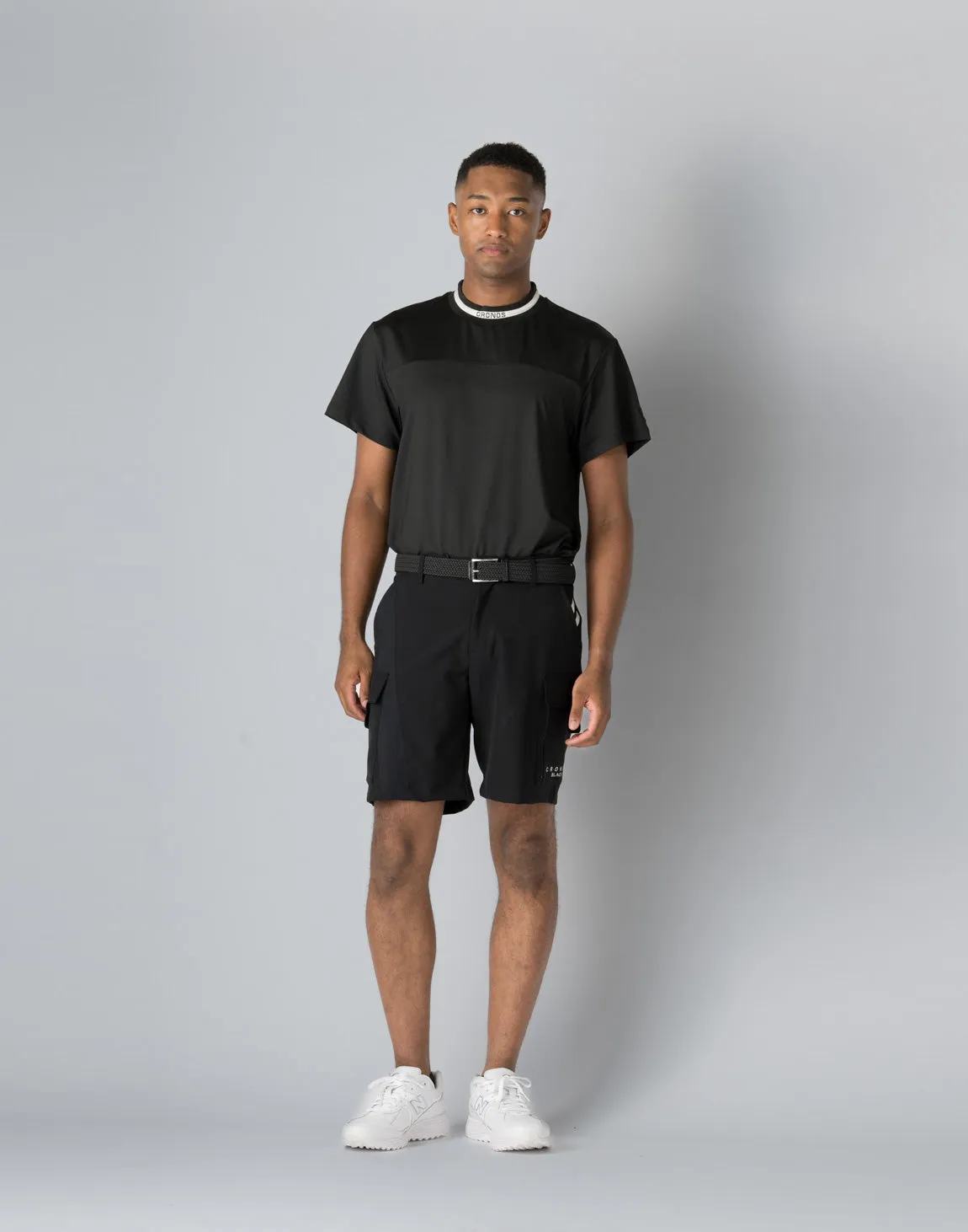 CRONOS BLACK CARGO SHORTS【BLACK】