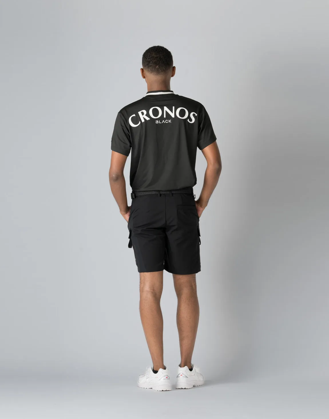 CRONOS BLACK CARGO SHORTS【BLACK】