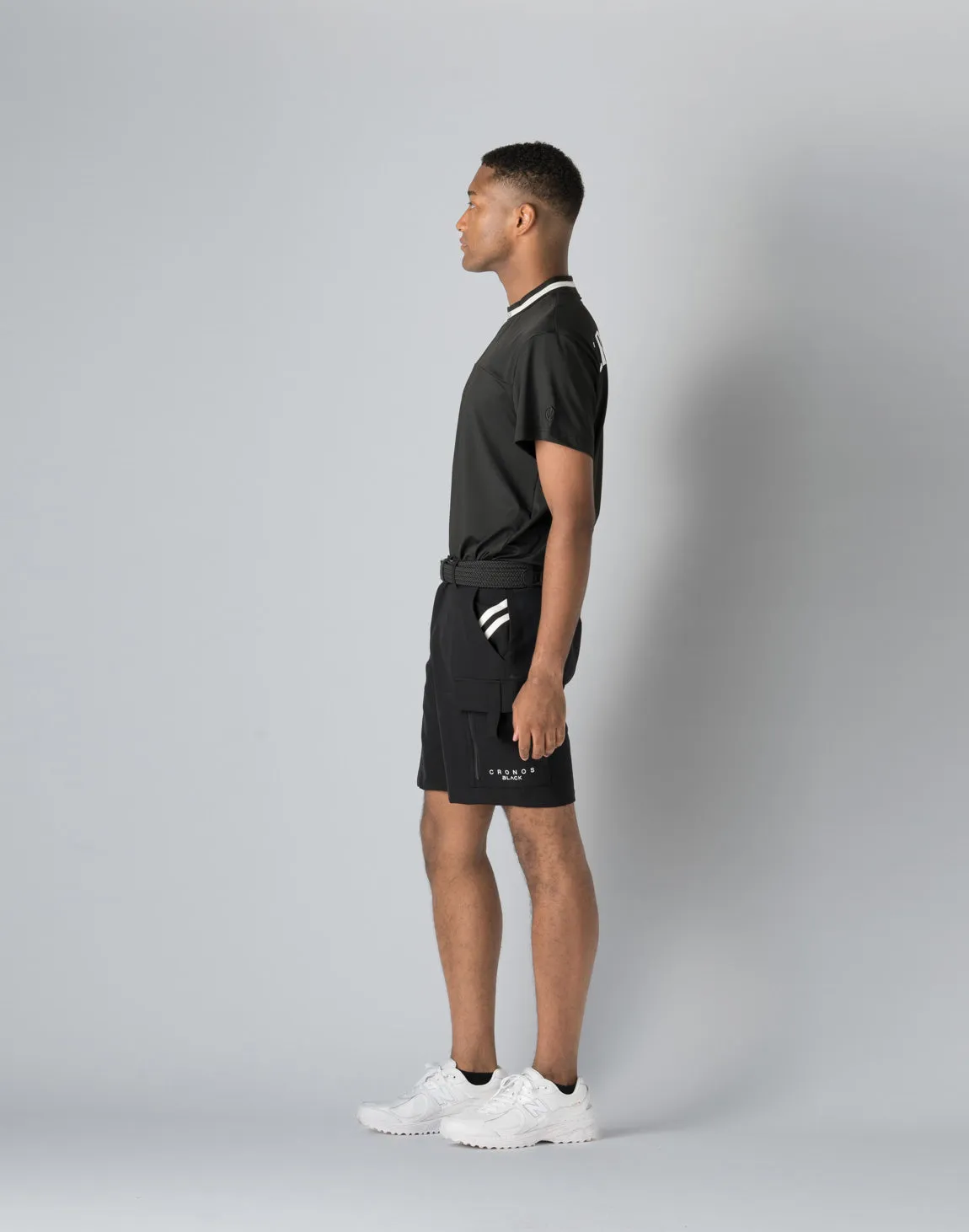 CRONOS BLACK CARGO SHORTS【BLACK】