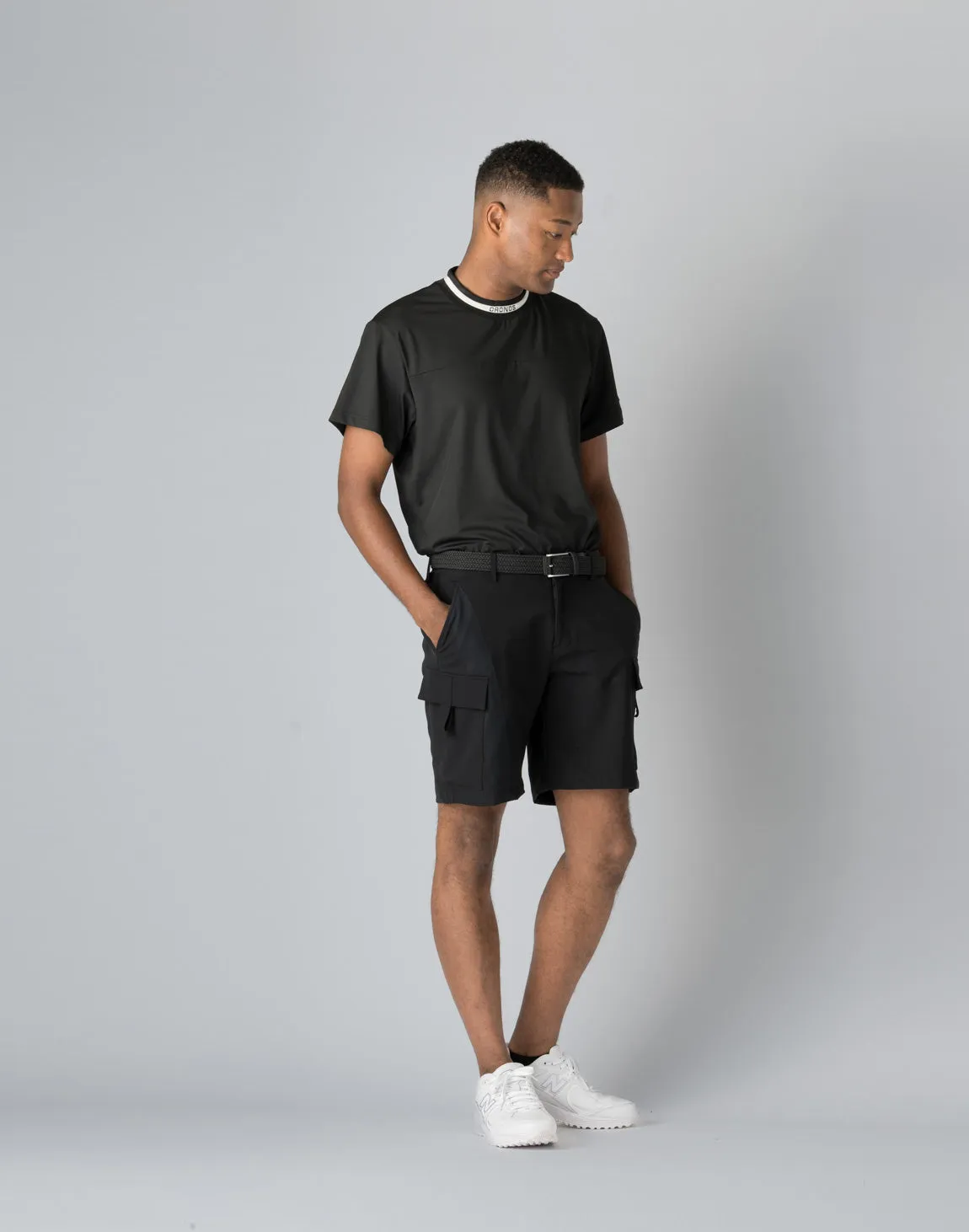 CRONOS BLACK CARGO SHORTS【BLACK】