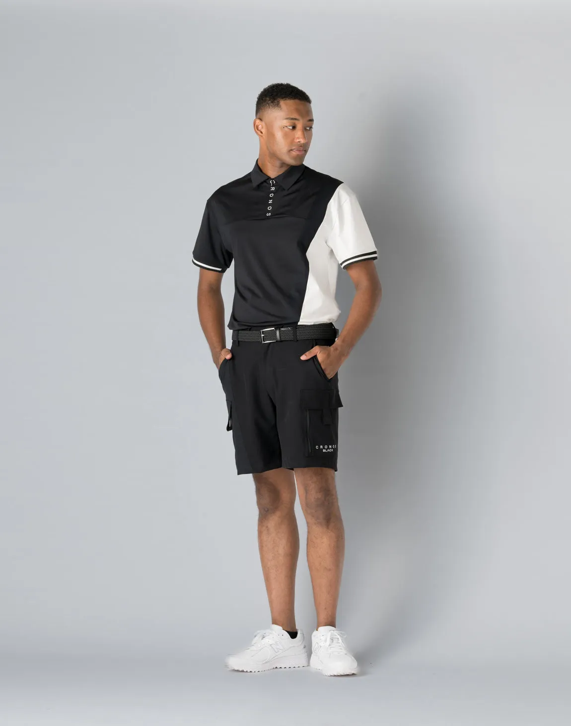 CRONOS BLACK CARGO SHORTS【BLACK】