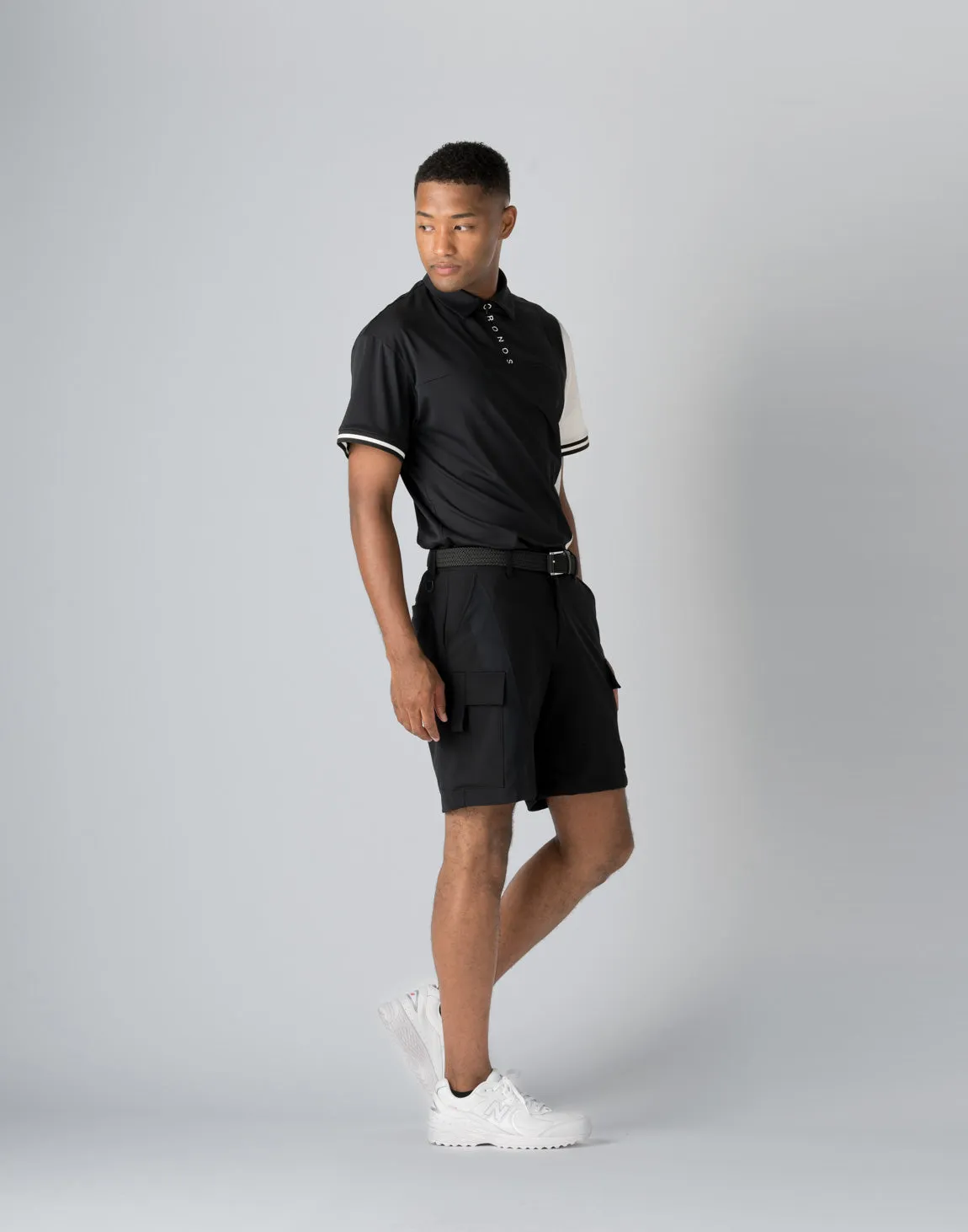 CRONOS BLACK CARGO SHORTS【BLACK】