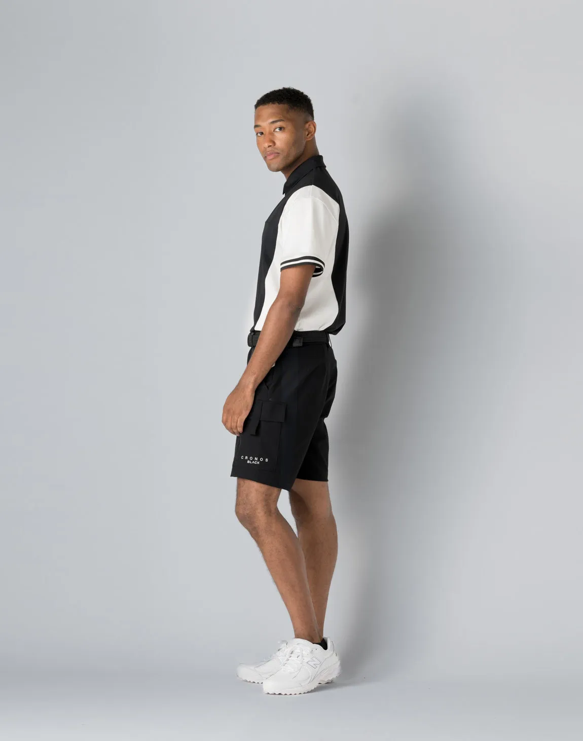 CRONOS BLACK CARGO SHORTS【BLACK】