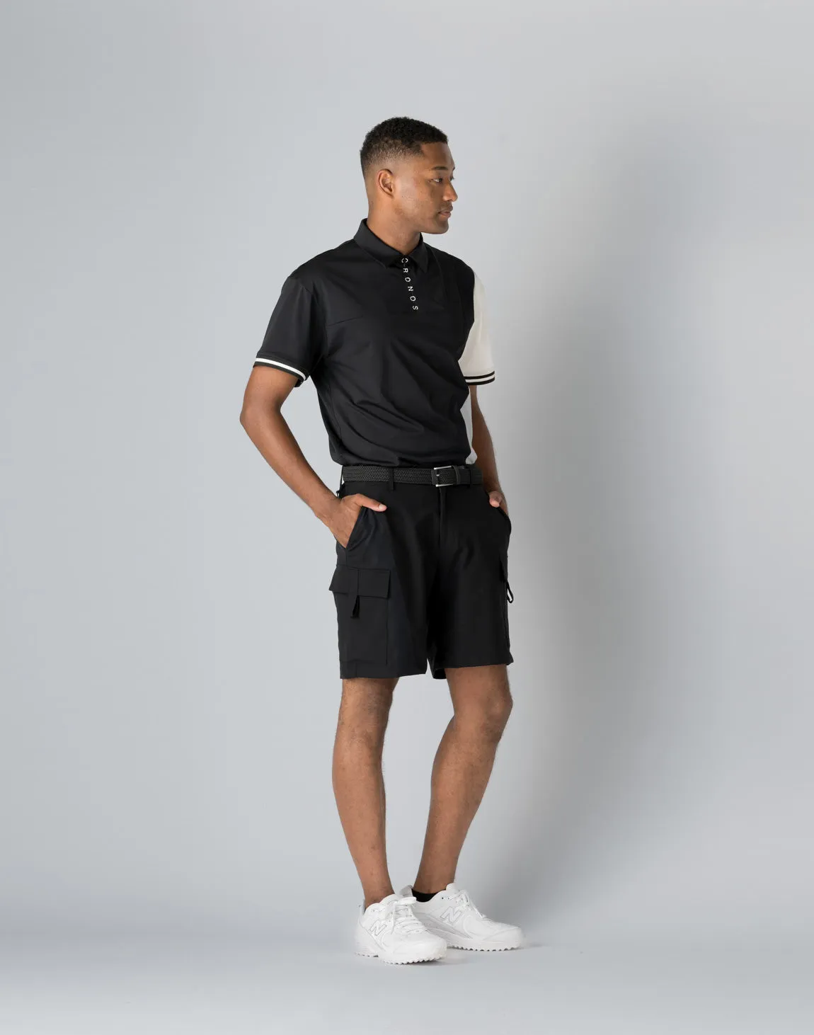 CRONOS BLACK CARGO SHORTS【BLACK】