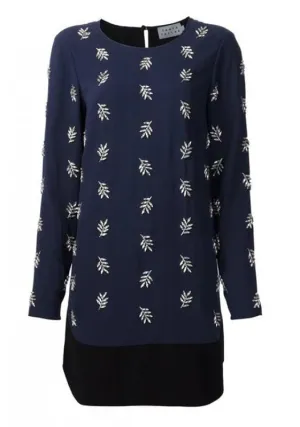 Crystal Leaf Embroidered Lindsey Dress