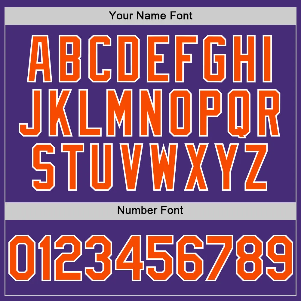 Custom Purple Orange-White Authentic Sleeveless Baseball Jersey