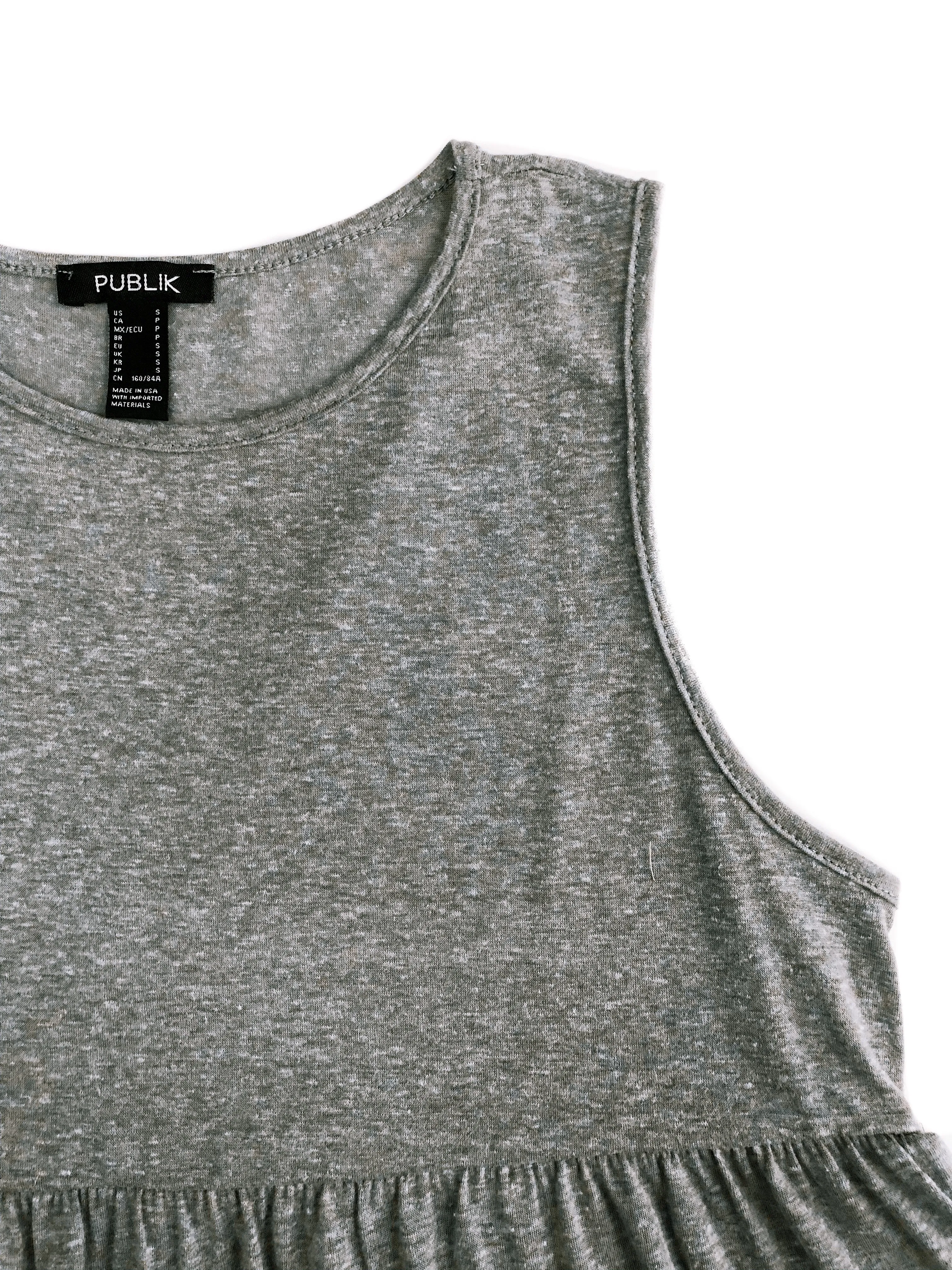 Dakota Tiered Sleeveless Top - Gray