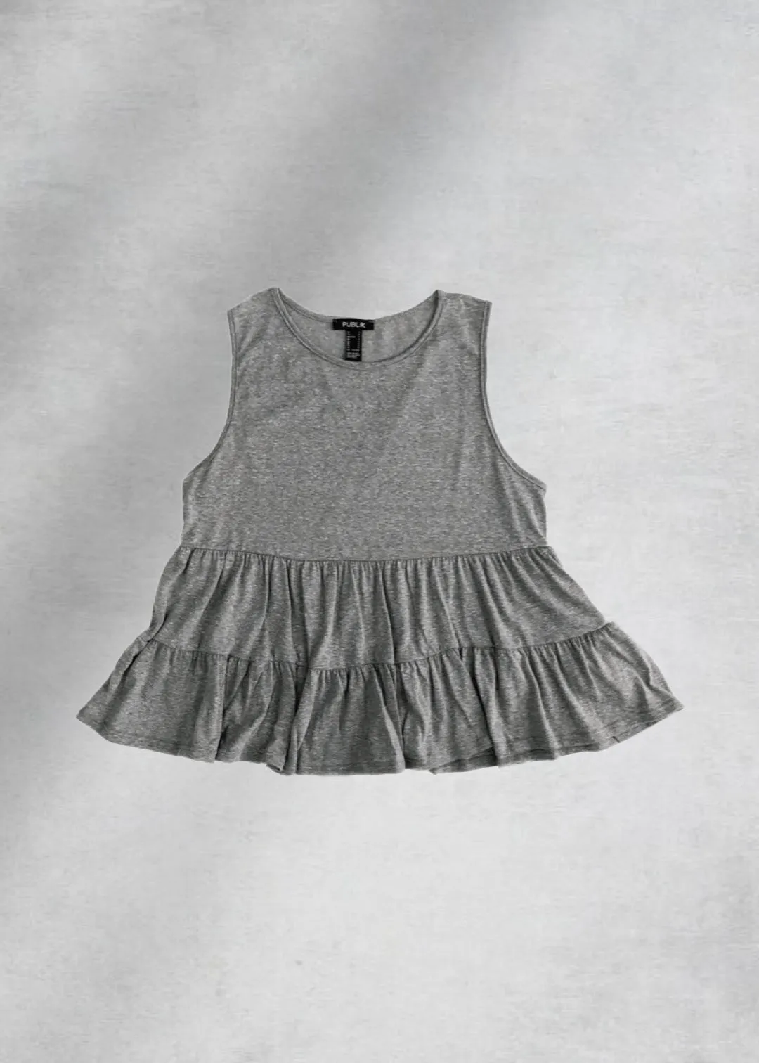 Dakota Tiered Sleeveless Top - Gray