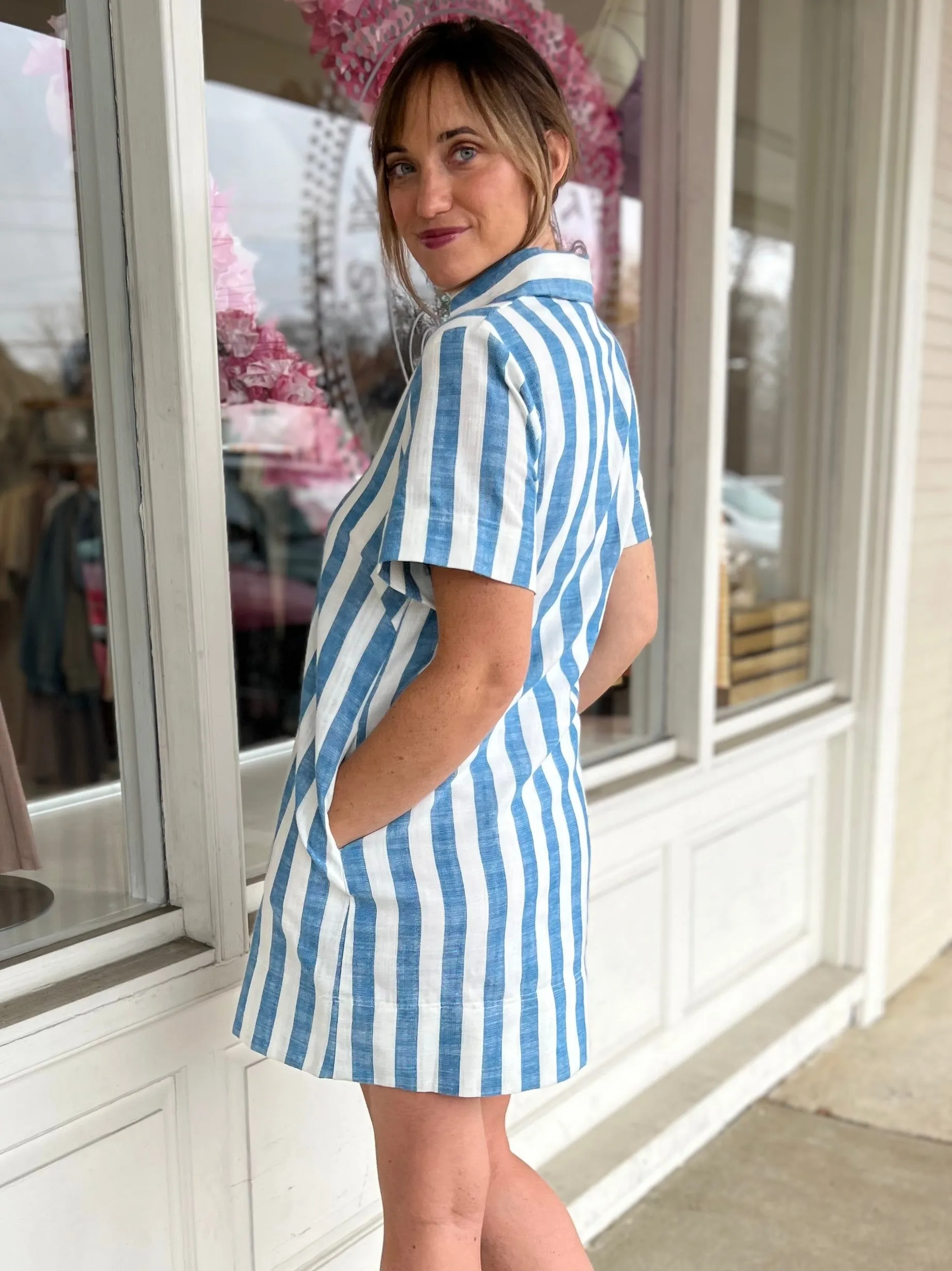 Daphne Striped Shift Dress