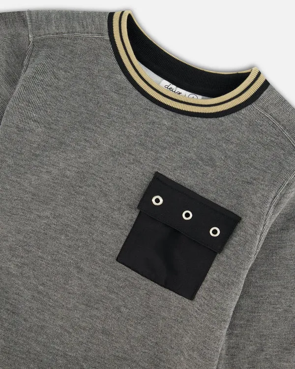 Dark Gray Rib Sweatshirt