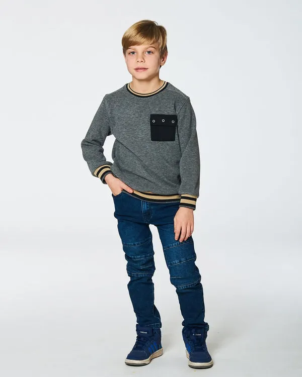 Dark Gray Rib Sweatshirt
