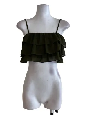 Dark Green Tiered Top