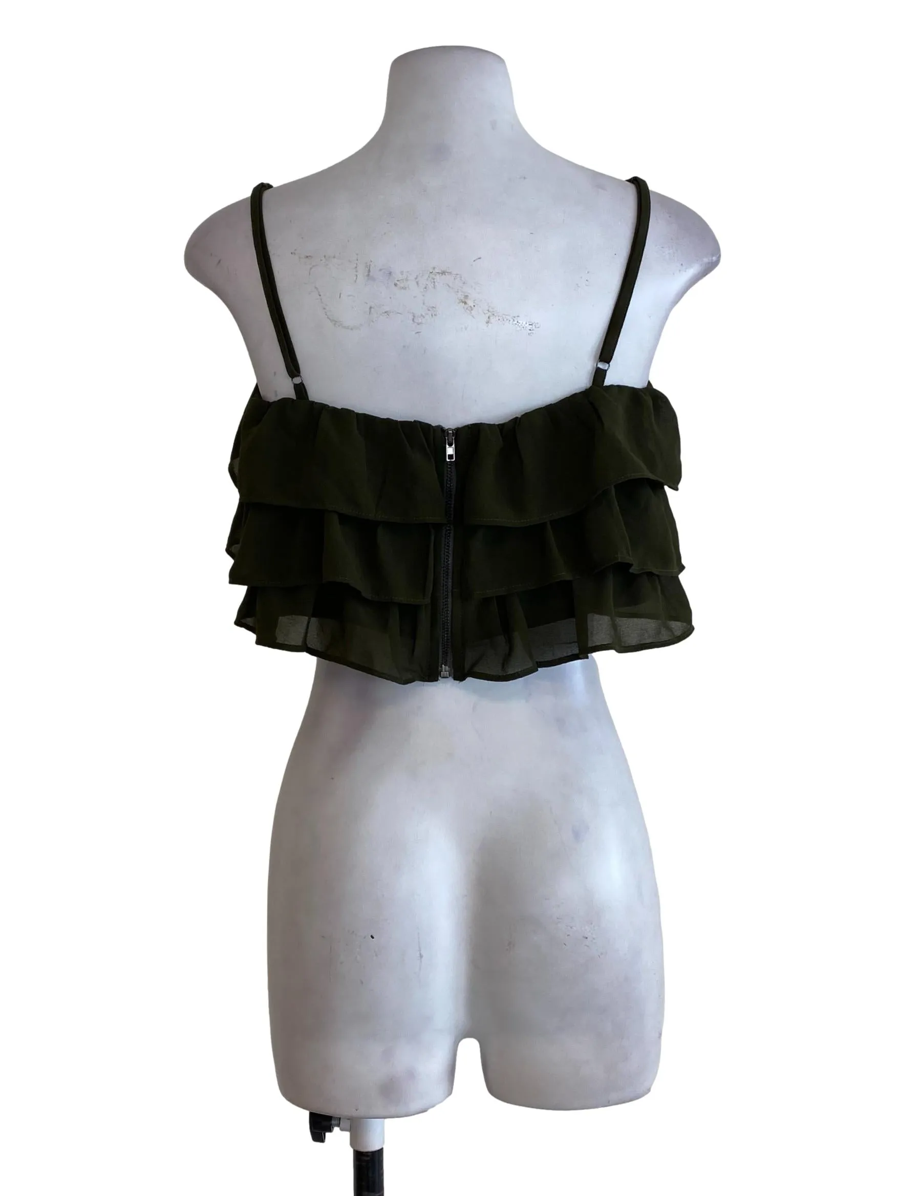 Dark Green Tiered Top